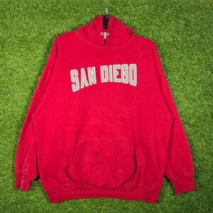 Authentic Life Apparel San Diego Hoodie Red Graphic Pullover XL